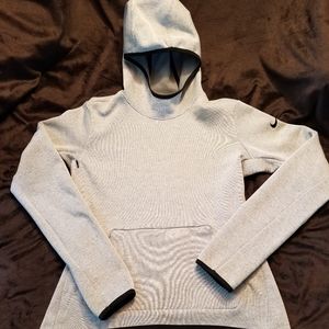 Nike gray fleece lined funnel neck hoodie Sz S
